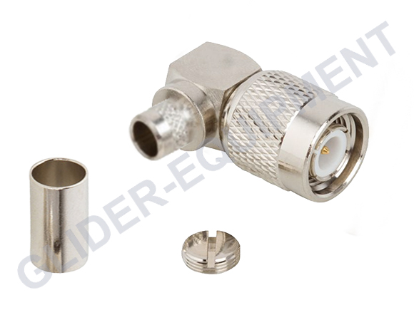 TNC male crimp coax connector rechte hoek RG58, AC5, RG142, RG400 [CX-5002/7745]